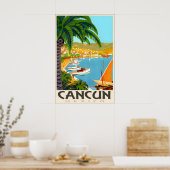 Cancun Mexico Tropical Beach Travel Poster Roger ポスター (キッチン)