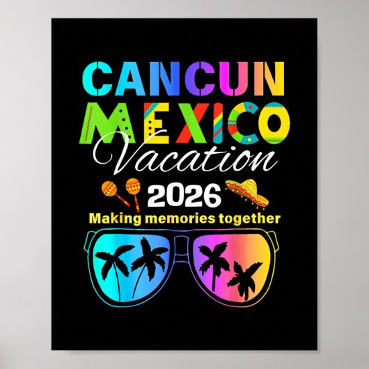 Cancun Mexico Vacation Beach 2026 Trip Group Squad ポスター (正面)