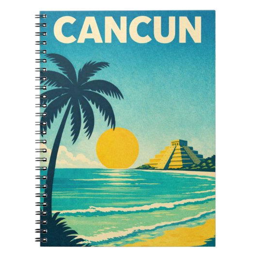 Cancun Mexico Vintage Travel ノートブック (正面)