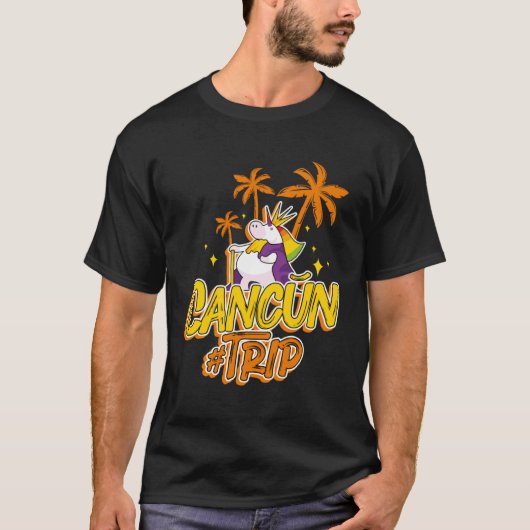 Cancun Trip Unicorn Party Vacation Mexico Tシャツ (正面)