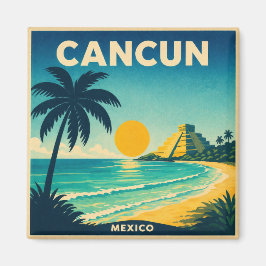 Cancun Vintage Travel Poster Magnet マグネット