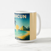 Cancun Vintage Travel Poster Mug コーヒーマグカップ (正面右)