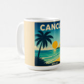 Cancun Vintage Travel Poster Mug コーヒーマグカップ (正面左)