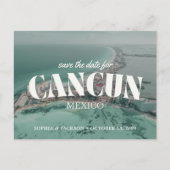 Cancun Wedding Save the Date Retro Postcard ポストカード (正面)