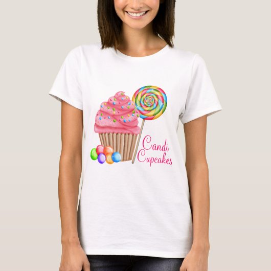 Candace- Candiのカップケーキのためのおあつらえ Tシャツ (正面)