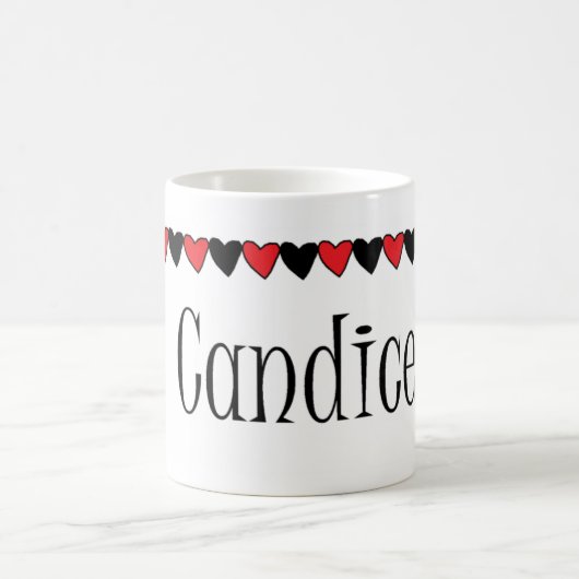 Candiceのハートの名前 コーヒーマグカップ (中央)