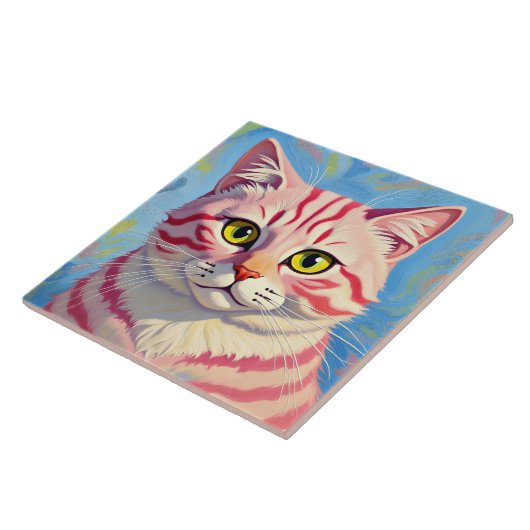 “Candice” A Cherry Striped Mystique – Cat Portrait タイル (側面)