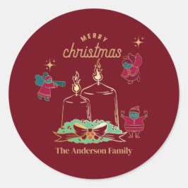 Candle and fairy ラウンドシール