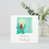 Candle and holly Christmas Card カード (スタンド正面)