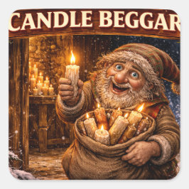 Candle Beggar Icelandic Yule Lad スクエアシール