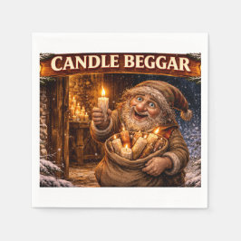 Candle Beggar Icelandic Yule Lad スタンダードカクテルナプキン
