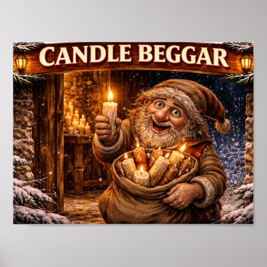 Candle Beggar Icelandic Yule Lad ポスター (正面)