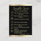 Candle Care Black Gold | カスタムアイコン | サンクスカード 名刺 (裏面)