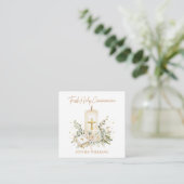 Candle Cross Bible Greenery First Holy Communion  エンクロージャーカード (スタンド正面)