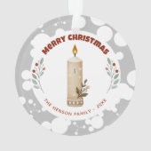 Candle Foliage Christmas Family Holiday オーナメント (裏面)