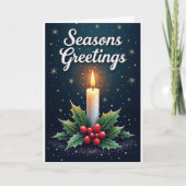 Candle & Holly – Season’s Greetings カード (正面)