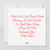 Candle in the Window Valentine’s Day Card シーズンカード (裏面)