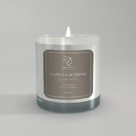 Candle Jar Label Minimalist Neutral Beige Beauty  スクエアシール