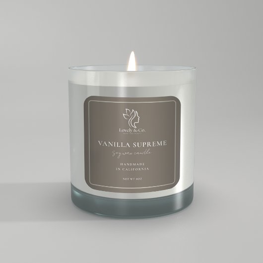 Candle Jar Label Minimalist Neutral Beige Beauty  スクエアシール