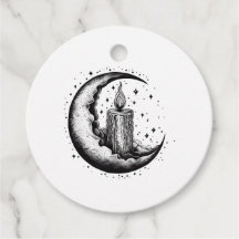 Candle Lit Moon Favor Tags