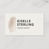 Candle Maker Neutral Beige Watercolor Elegant 名刺 (正面)