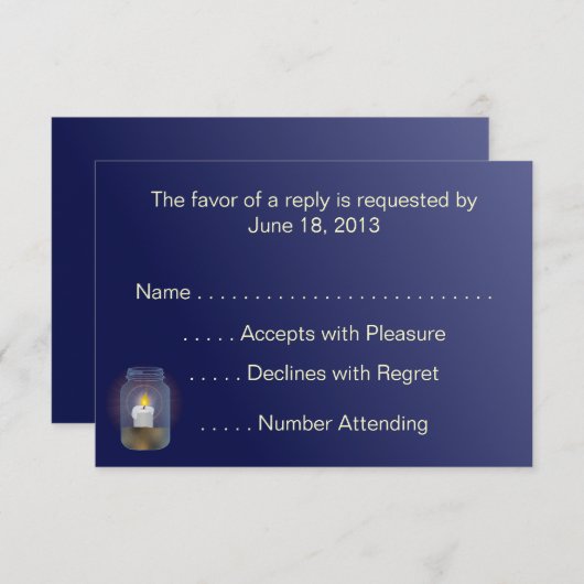 Candle Mason Jars RSVPカード (正面/裏面)