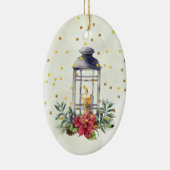 Candle, Poinsettia, mistletoe, confetti Christmas セラミックオーナメント (右)