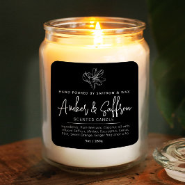 Candle saffron amber simple ingredient black スクエアシール