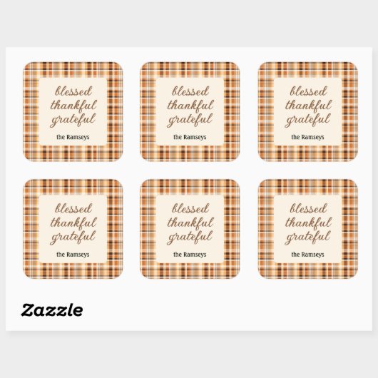 Candle Sticker 3-in || blessed thankful grateful スクエアシール (シート)