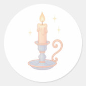 Candle with dripping wax ラウンドシール (正面)