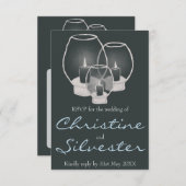 Candlelight結婚によるS、3.5x5 RSVP 招待状 (正面/裏面)