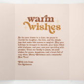 Candlelight Amber Cozy Vibes Retro Christmas Photo 三つ折りクリスマスカード (内部中)