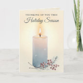 Candlelight Christmas Sympathy Condolence カード (正面)