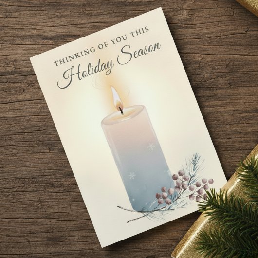 Candlelight Christmas Sympathy Condolence カード
