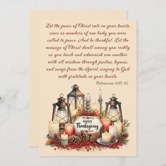 Candlelight Gratitude – Thanksgiving Blessing  シーズンカード (正面/裏面)