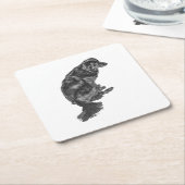 Candlelight Table Hush — Retriever スクエアペーパーコースター (アングル)