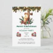 Candlelit Cross with Cinnamon and Berry Christmas 招待状 (スタンド正面)