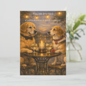Candlelit Dogs – Warm Painterly Party Invitation 招待状 (スタンド正面)