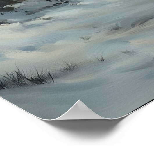 Candlelit Labyrinth Gothic Castle Corridor Art Pri ポスター (角)