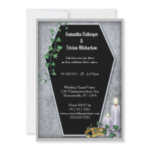 Candles and Ivy Coffin Shaped Modern Goth Wedding