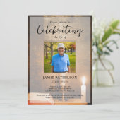 Candles Bible Celebration of Life Photo Funeral 招待状 (スタンド正面)