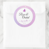 Candles Packaging Pink Ombre Glitter Butterfly ラウンドシール (バッグ)