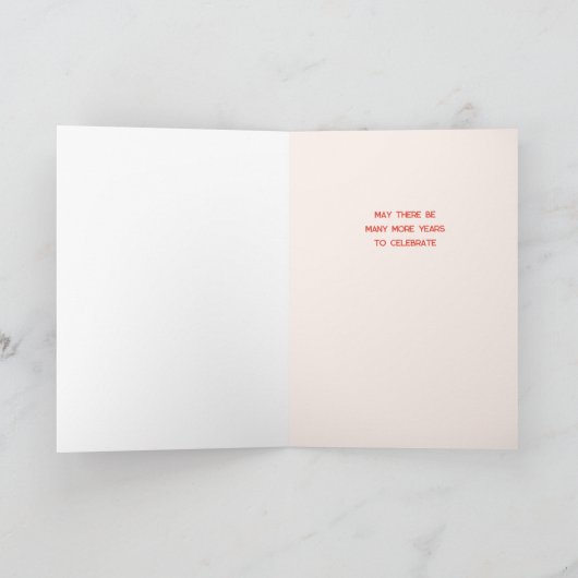 Candles tiered cake illustration birthday card カード (内部)