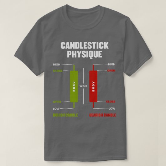 Candlestick Physique Stock Market Day Trader Inves Tシャツ (デザイン正面)