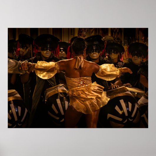 Candombe drummers and vedette during carnival ポスター (正面)