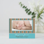 Candy カラフル Dots Birth Announcement (aqua) 案内状 (スタンド正面)