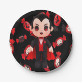 Candy and Dracula Cute Spooky ペーパープレート (正面)