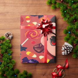 Candy and Dracula Cute Spooky For Halloween ラッピングペーパー