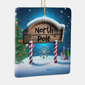 Candy And Wooden Christmas Sign セラミックオーナメント (右)