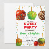 Candy Apple birthday party Invitation 招待状 (正面/裏面)